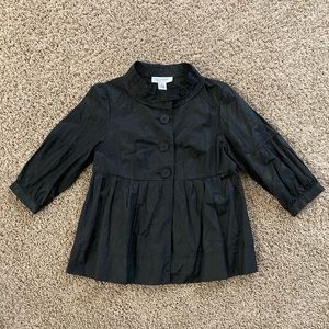 Emanuel Ungaro Size 4 Black Jacket Puff Sleeves